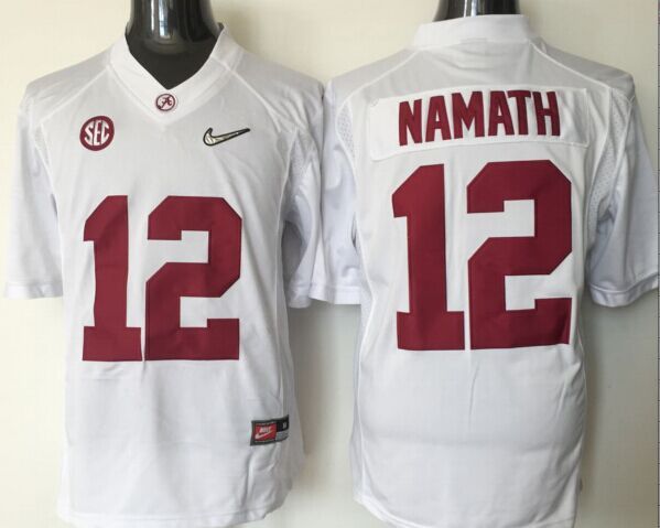 NCAA Youth Alabama Crimson Tide #12 Namath white jerseys->youth ncaa jersey->Youth Jersey